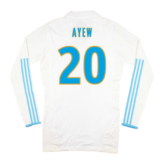 Marseille 2011-12 Player Spec Long Sleeve Home Shirt ((Excellent) L) (Ayew 20)-Football Jersey Hub