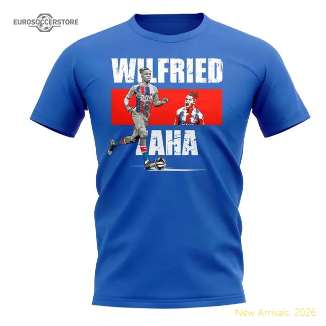 Wilfried Zaha Player Collage T-Shirt (Blue)-Football Jersey Hub