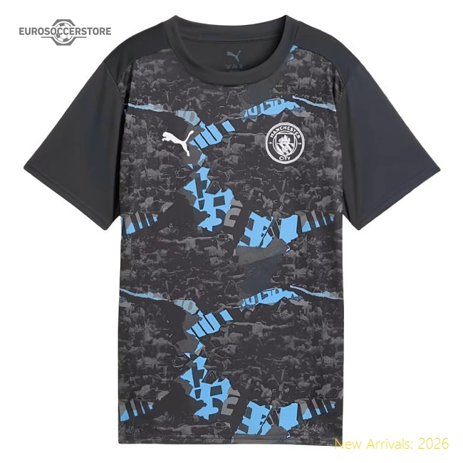 2024-2025 Man City Prematch SS Jersey (Strong Gray) - Kids (De Bruyne 17)-Football Jersey Hub