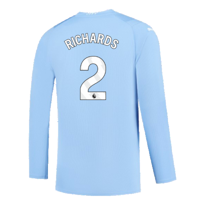 Manchester City 2023-2024 Puma Home Long Sleeved Shirt (S) (Good) (RICHARDS 2)-Football Jersey Hub