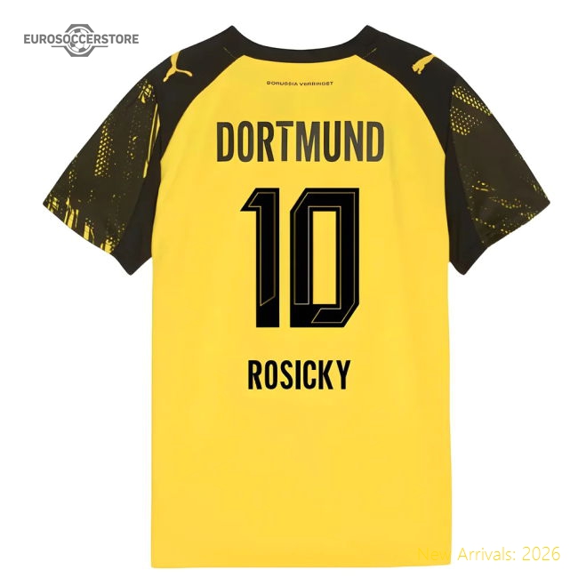 2025-2026 Borussia Dortmund Home Shirt (Kids) (Rosicky 10)-Football Jersey Hub