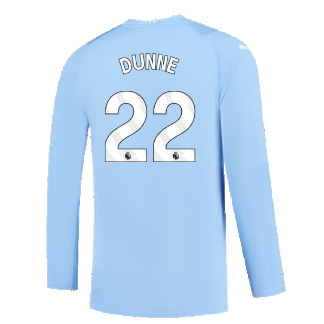 Manchester City 2023-2024 Puma Home Long Sleeved Shirt (S) (Good) (DUNNE 22)-Football Jersey Hub