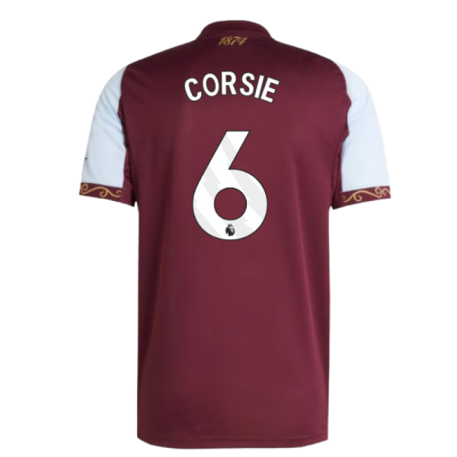 2025-2026 Aston Villa Home Shirt (Corsie 6)-Football Jersey Hub