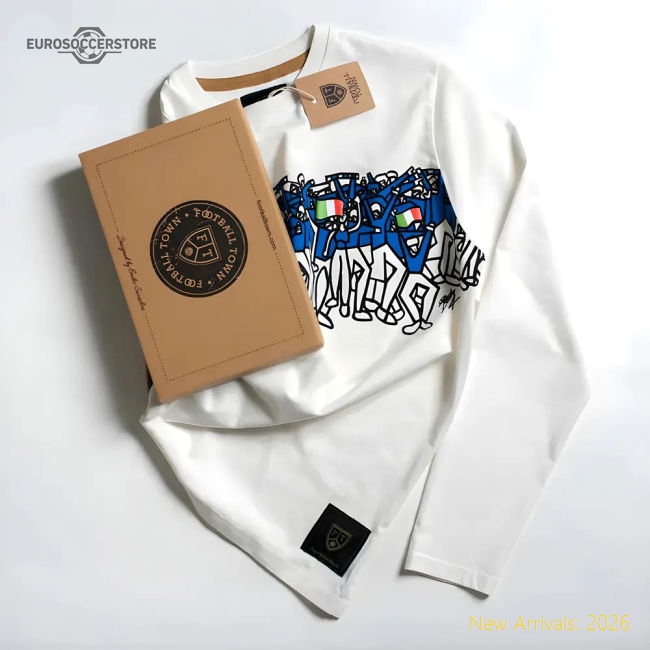 Italy Azzurri Fans Football LS Tee (White)-Football Jersey Hub