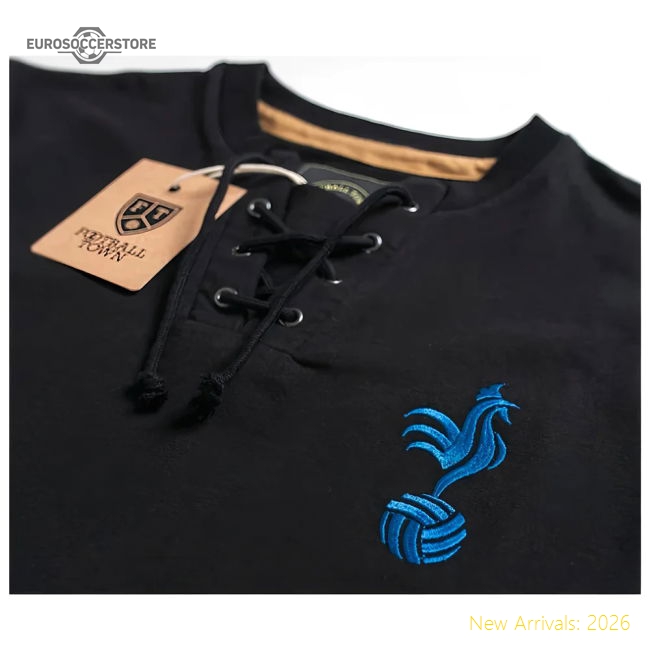 The Cockerel Black Retro Football LS Shirt-Football Jersey Hub
