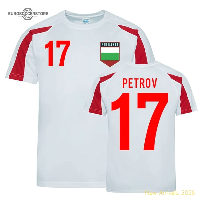 Martin Petrov Bulgaria Sports Training Jersey (White-Red)-Football Jersey Hub