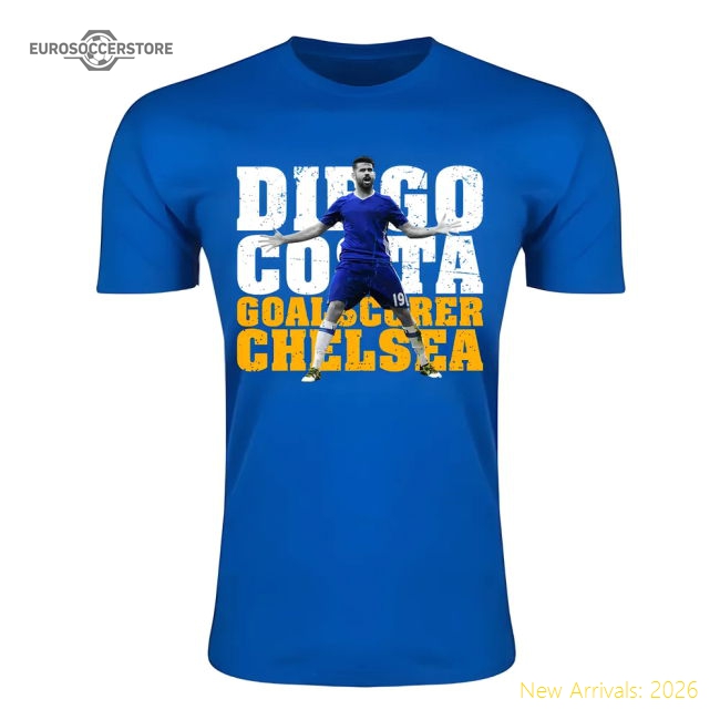 Diego Costa Chelsea Goalscorer T-Shirt (Blue)-Football Jersey Hub
