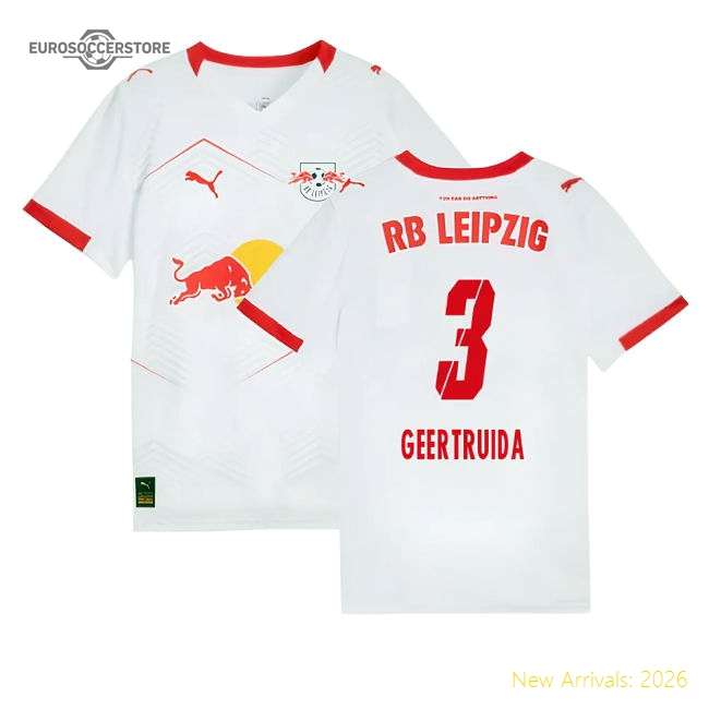 2025-2026 Red Bull Leipzig Home Shirt (Kids) (Geertruida 3)-Football Jersey Hub