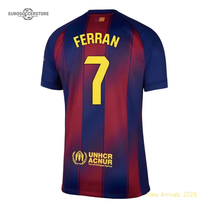 2025-2026 Barcelona Home Shirt (Ferran 7)-Football Jersey Hub