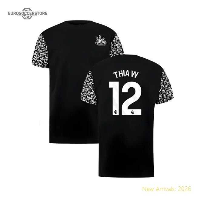 Newcastle Graphic T-Shirt (Black) (Thiaw 12)-Football Jersey Hub
