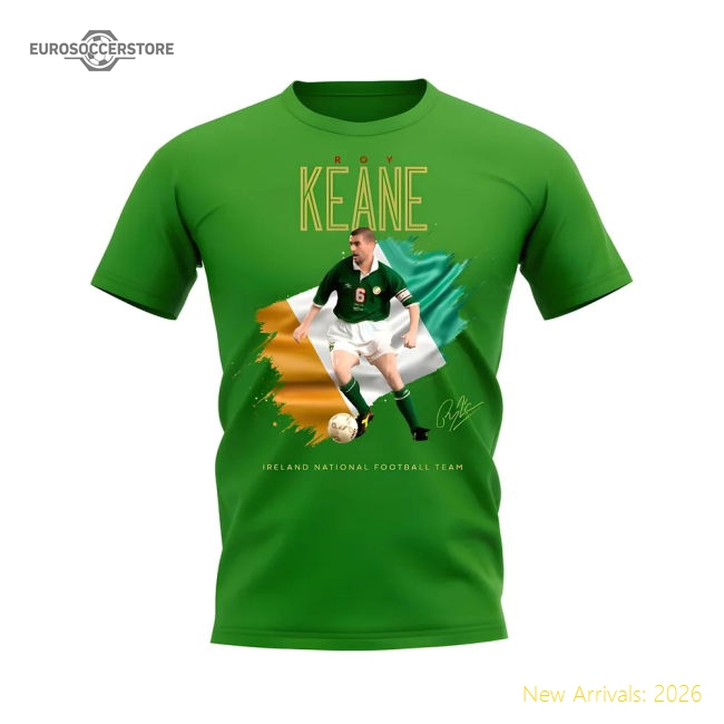 Roy Keane Ireland Image T-Shirt (Green)-Football Jersey Hub
