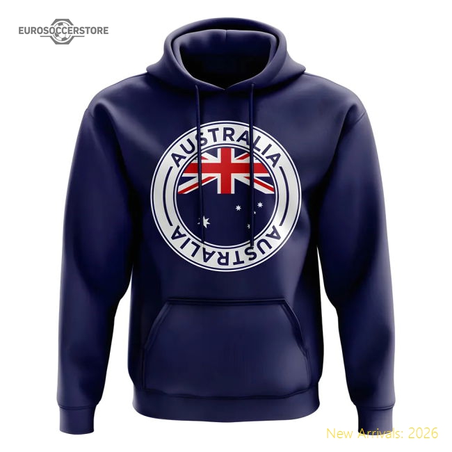 Australia Football Badge Hoodie (Navy)-Football Jersey Hub