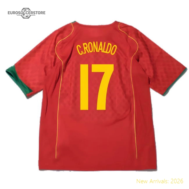 Portugal 2004 Reissue Home Shirt (C.Ronaldo 17)-Football Jersey Hub