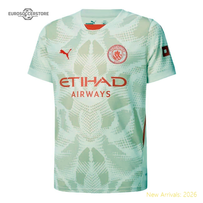 2024-2025 Man City Away Goalkeeper Shirt (Alpine Snow) - Kids-Football Jersey Hub