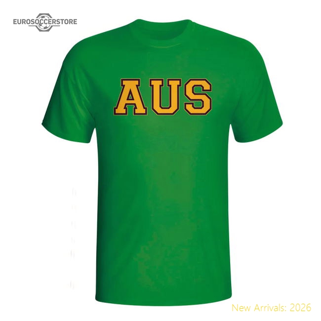 Australia Country Iso T-shirt (green)-Football Jersey Hub