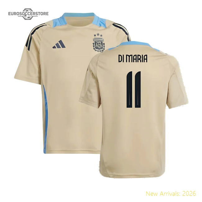 2024-2025 Argentina Training Jersey (Hazy Beige) - Kids (DI MARIA 11)-Football Jersey Hub