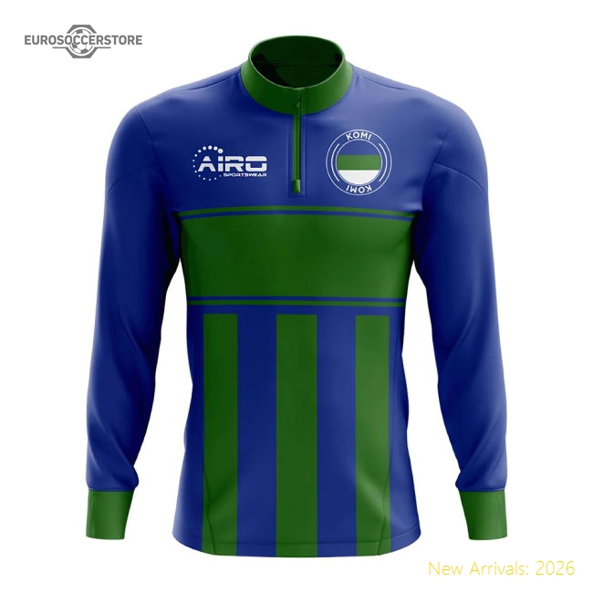 Komi Concept Football Half Zip Midlayer Top (Blue-Green)-Football Jersey Hub