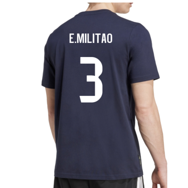 2025-2026 Real Madrid Seasonal Graphic Tee (Legend Ink) (E.Militao 3)-Football Jersey Hub