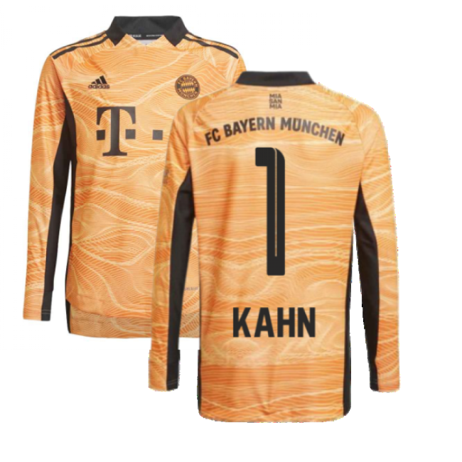 2021-2022 Bayern Munich Home Goalkeeper Shirt (Orange) (KAHN 1)-Football Jersey Hub