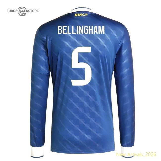 2025-2026 Real Madrid Long Sleeve Third Shirt (Bellingham 5)-Football Jersey Hub