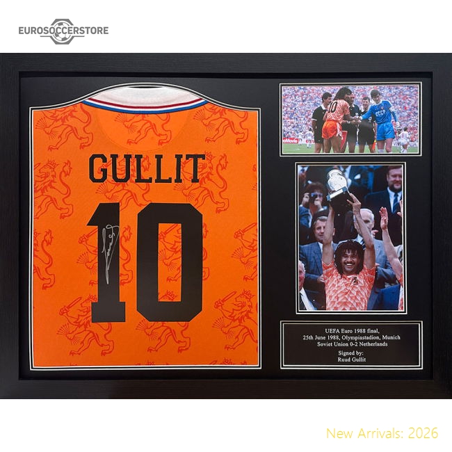 Netherlands Gullit 1994 Signed Shirt (Framed)-Football Jersey Hub