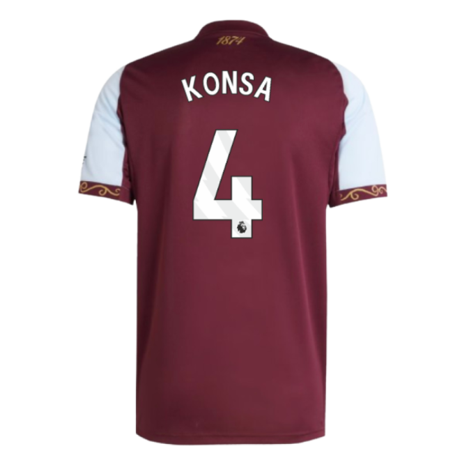 2025-2026 Aston Villa Home Shirt (Konsa 4)-Football Jersey Hub