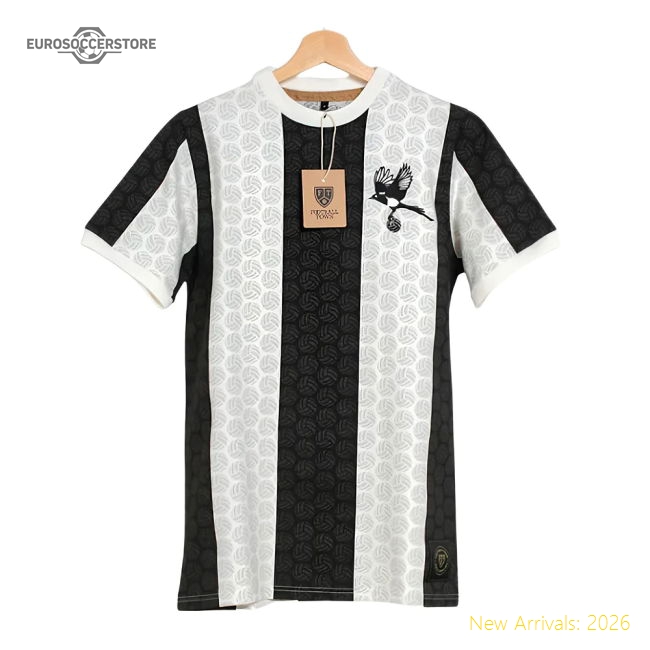 Newcastle The Magpie Ball Shapes Retro Shirt-Football Jersey Hub