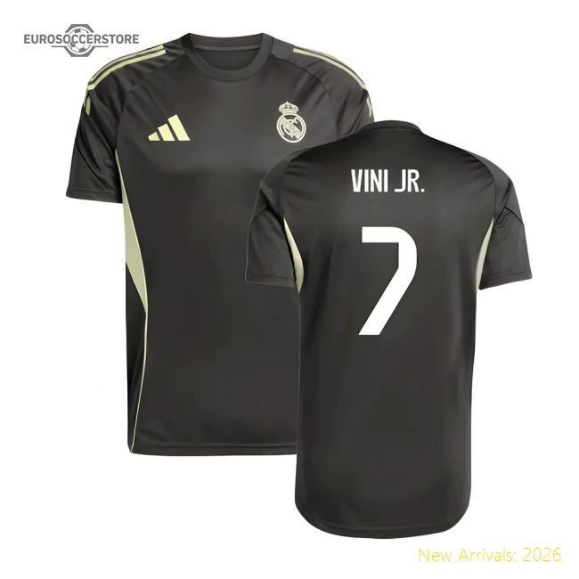 2025-2026 Real Madrid Training Jersey (Utility Grey) (Vini Jr. 7)-Football Jersey Hub