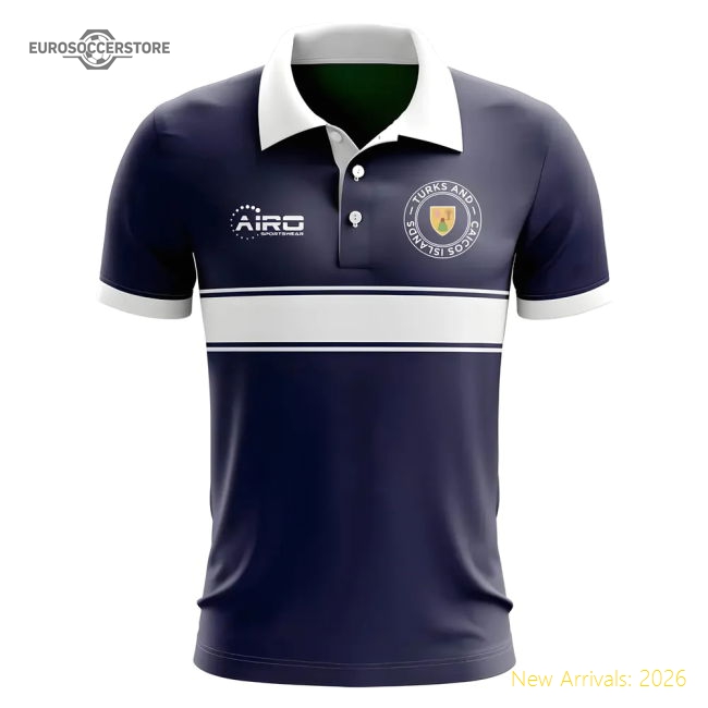 Turks and Caicos Concept Stripe Polo Shirt (Navy)-Football Jersey Hub