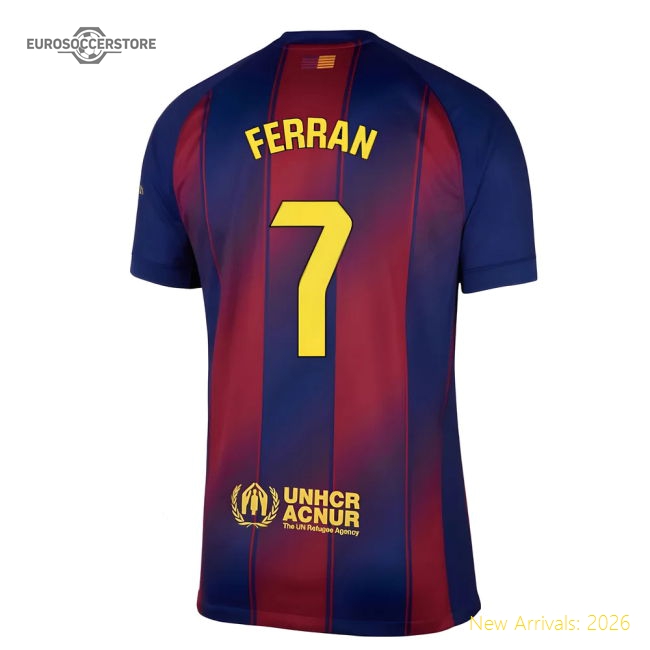 2025-2026 Barcelona Home Shirt (Ferran 7)-Football Jersey Hub