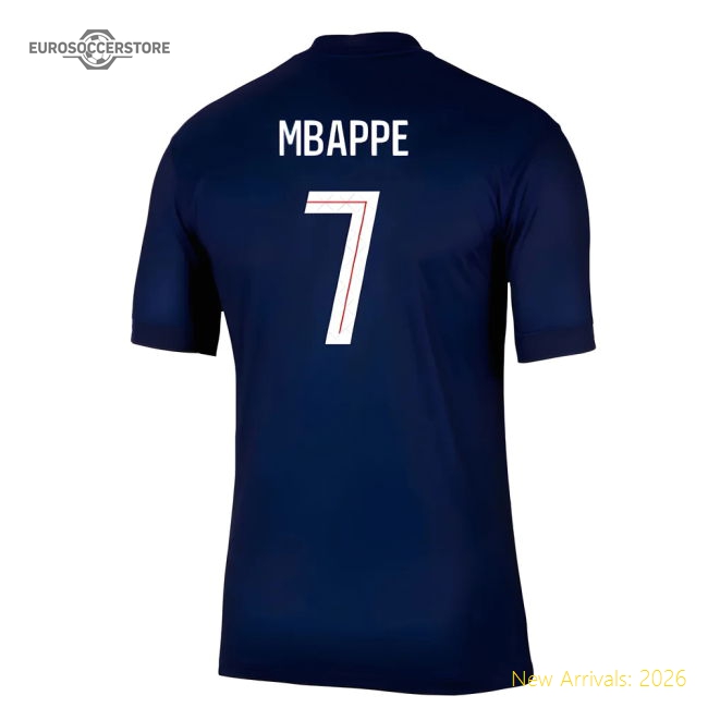 2025-2026 PSG Paris Saint Germain Home Shirt (Mbappe 7)-Football Jersey Hub