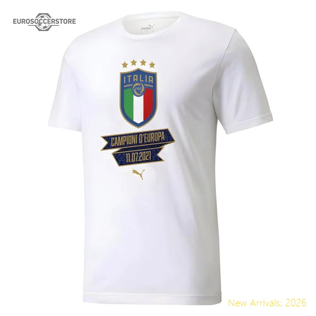 2021 Italy Euros Winners Tee (White)-Football Jersey Hub