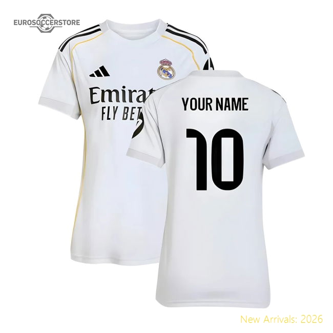 2025-2026 Real Madrid Home Shirt (Womens) (Your Name)-Football Jersey Hub