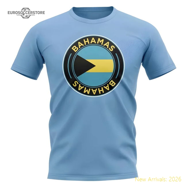 Bahamas Football Badge T-Shirt (Sky)-Football Jersey Hub