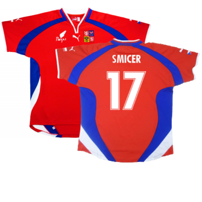 Czech Republic 2000-02 Home Shirt ((Excellent) L) (Smicer 17)-Football Jersey Hub