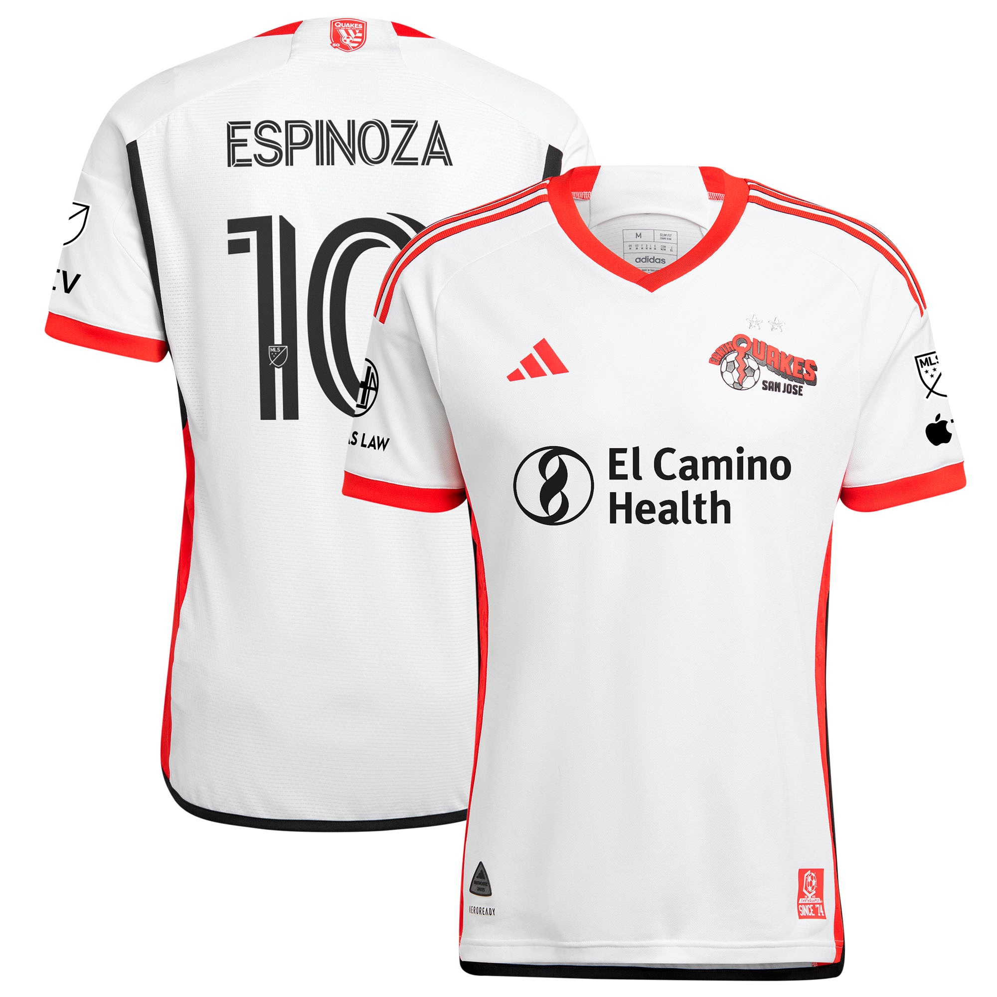 Youth Cristian Espinoza San Jose Earthquakes 2025 The 50 Kit Authentic Player Jersey - White | Football Jersey Hub