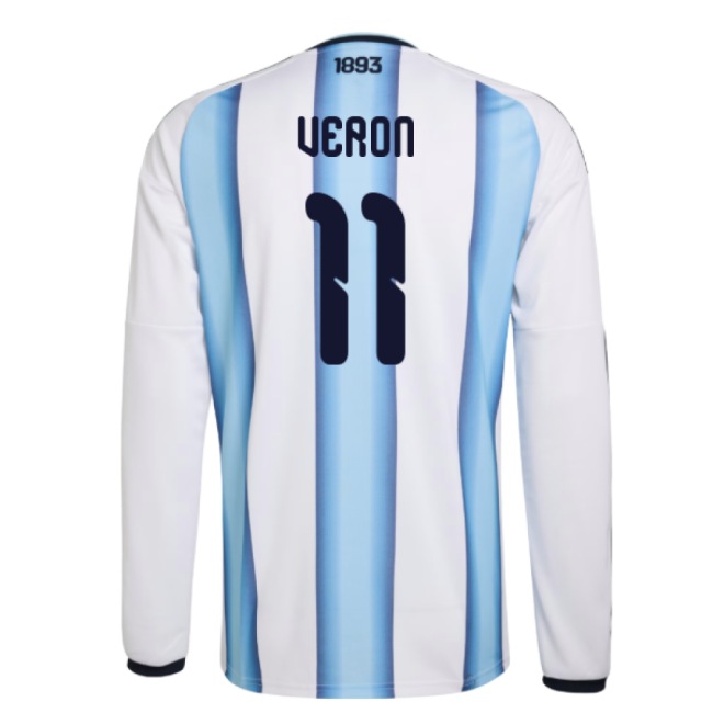 2026-2027 Argentina Long Sleeve Home Shirt (Veron 11)-Football Jersey Hub