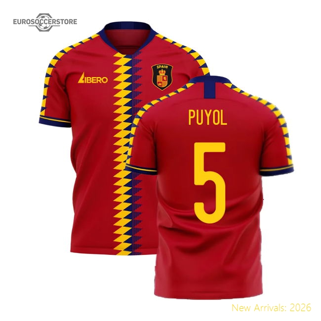 Spain 2025-2026 Home Concept Football Kit (Libero) (PUYOL 5)-Football Jersey Hub