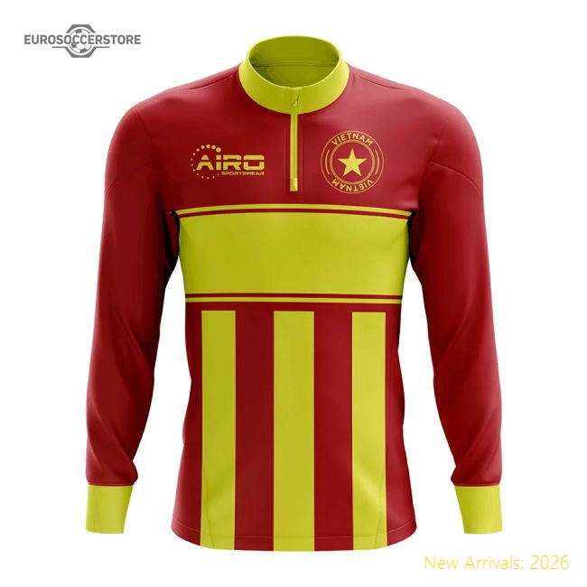 Vietnam Concept Football Half Zip Midlayer Top (Red-Yellow)-Football Jersey Hub