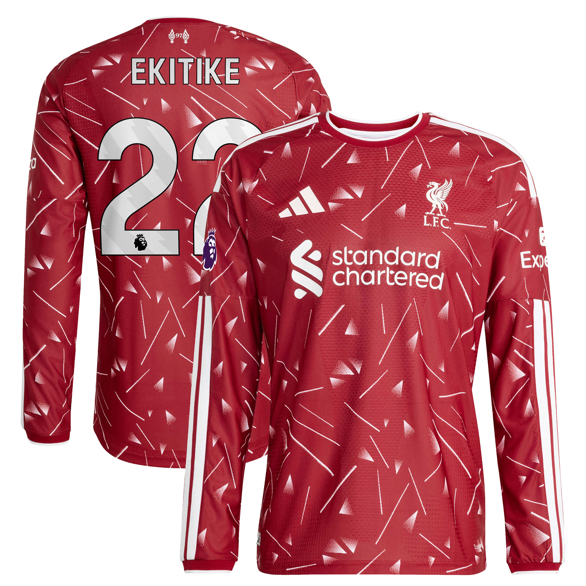 Women's Hugo Ekitike Liverpool 2026/27 Home On-Field Authentic Long Sleeve Jersey - Red | Football Jersey Hub