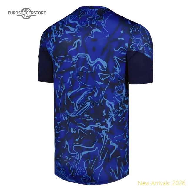2025-2026 Everton Pre Match Short Sleeve Tee (Blue)-Football Jersey Hub