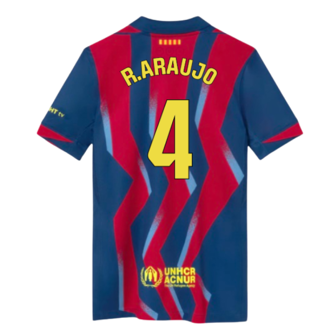 2025-2026 Barcelona Fourth Shirt (Kids) (R.Araujo 4)-Football Jersey Hub