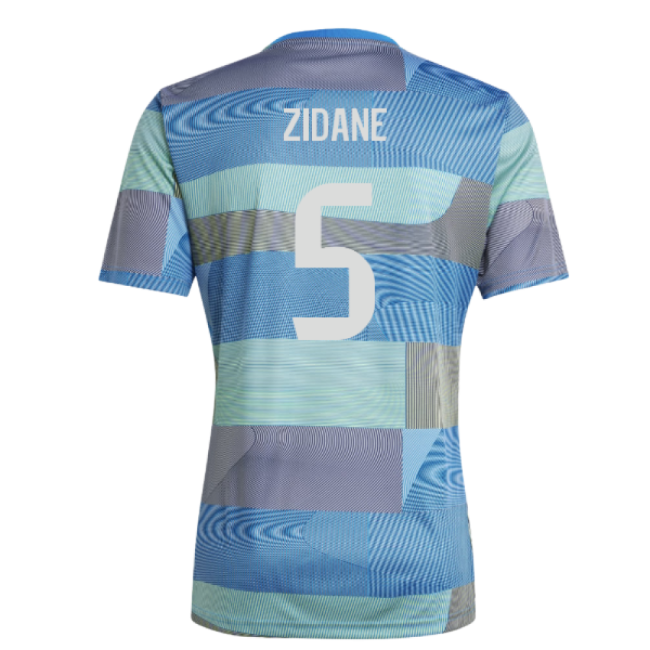 2025-2026 Real Madrid Pre-Match Shirt (Blue) (Zidane 5)-Football Jersey Hub