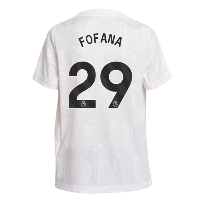 2025-2026 Chelsea Pre-Match Shirt (White) - Kids (Fofana 29)-Football Jersey Hub