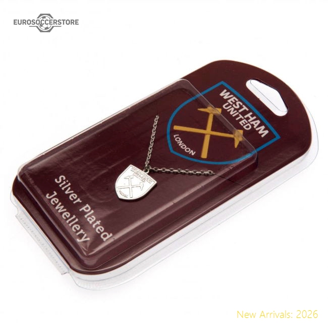 West Ham United FC Silver Plated Pendant & Chain XL-Football Jersey Hub