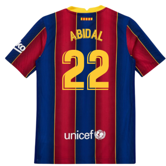 2020-2021 Barcelona Vapor Match Home Shirt (Kids) (ABIDAL 22)-Football Jersey Hub