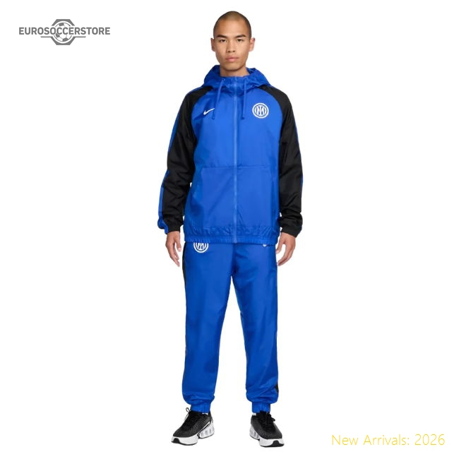 2024-2025 Inter Milan Home Hooded Woven Tracksuit (Blue)-Football Jersey Hub