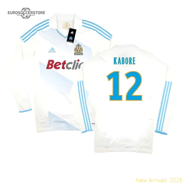 Marseille 2011-12 Player Spec Long Sleeve Home Shirt ((Excellent) L) (Kabore 12)-Football Jersey Hub