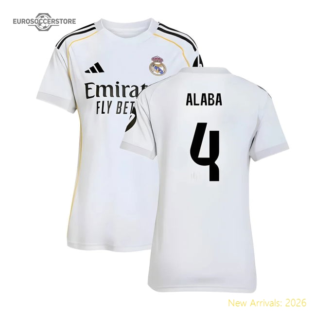 2025-2026 Real Madrid Home Shirt (Womens) (Alaba 4)-Football Jersey Hub