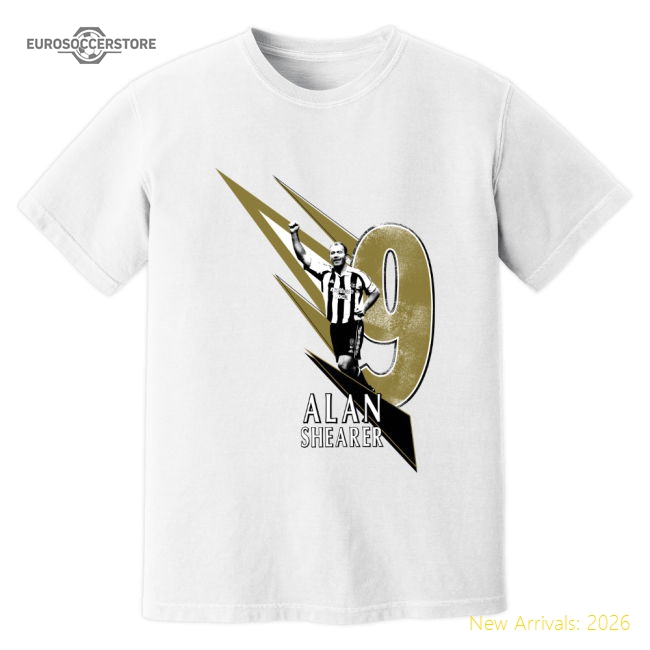 Alan Shearer Newcastle United Premier League Legend T-Shirt (White)-Football Jersey Hub